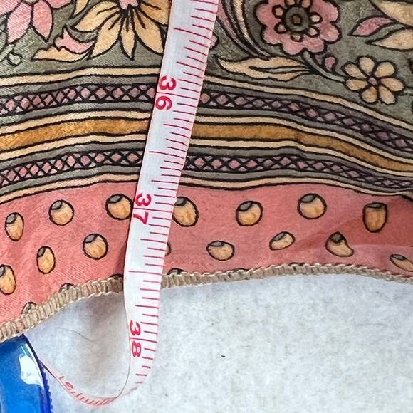 Zury Boho Floral Maxi Skirt Silk Blend Smocked Waist Free Size S Tiered Flowy - Picture 9 of 10